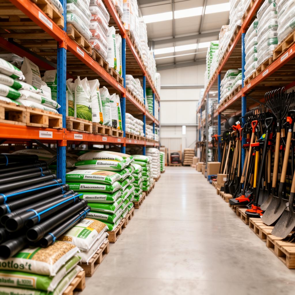 Interior de un almacén de suministros agrícolas