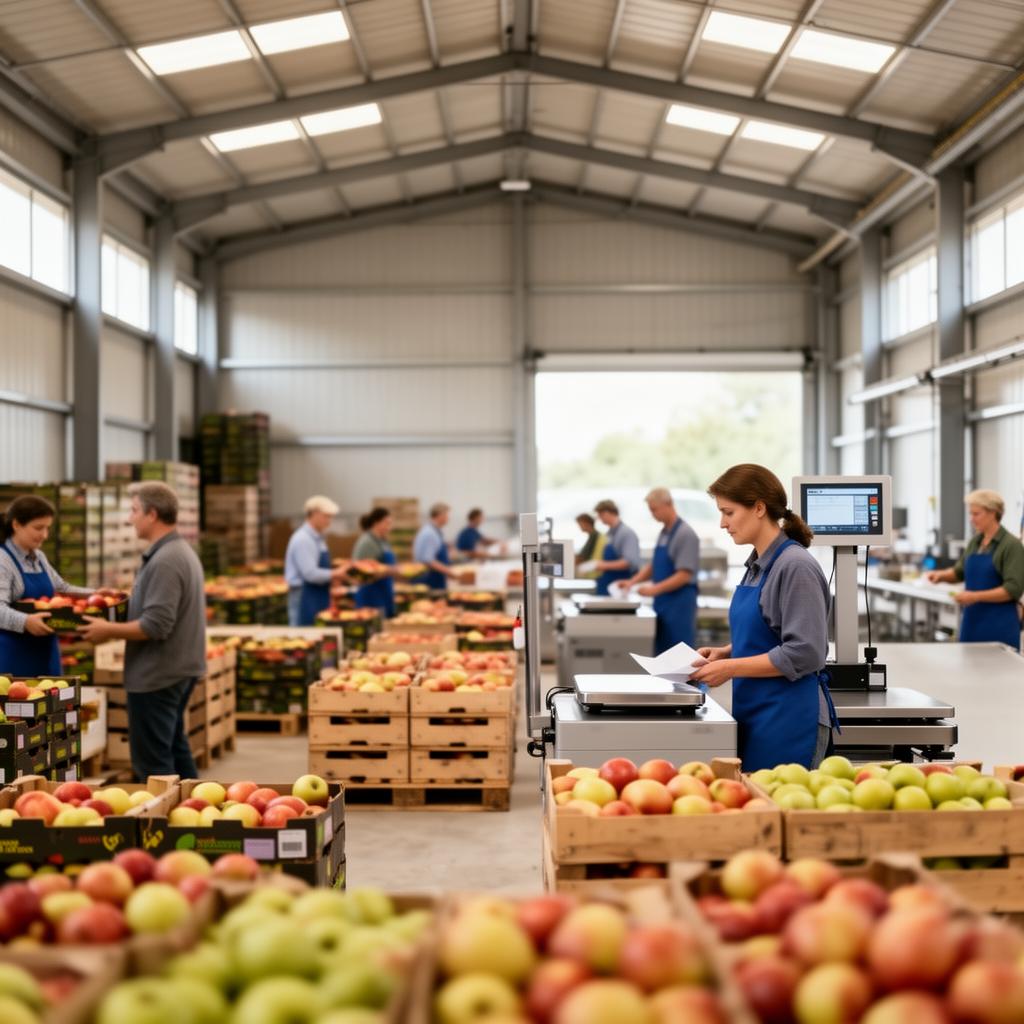 Cooperativa agroalimentaria recepcionando producto de los socios